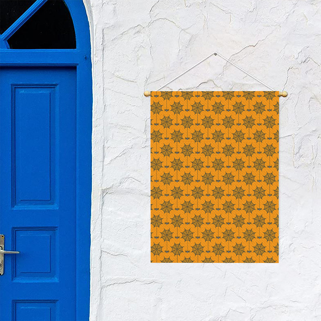 Halloween Spider Web Pattern Print Garden Flag