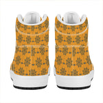 Halloween Spider Web Pattern Print High Top Leather Sneakers