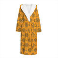 Halloween Spider Web Pattern Print Hooded Bathrobe