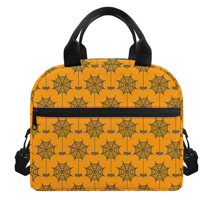 Halloween Spider Web Pattern Print Insulated Lunch Bag