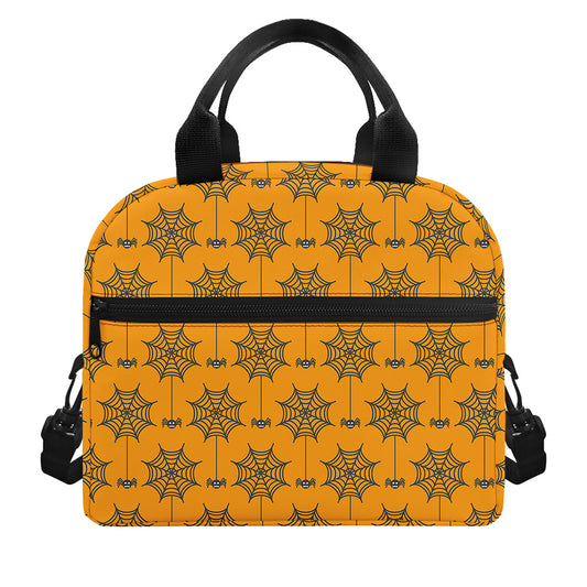 Halloween Spider Web Pattern Print Insulated Lunch Bag