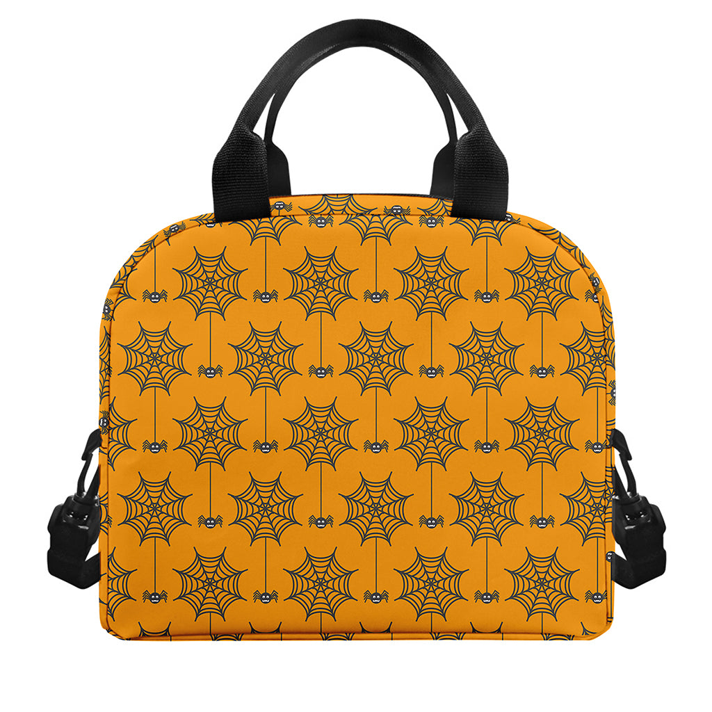 Halloween Spider Web Pattern Print Insulated Lunch Bag