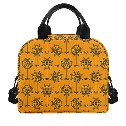 Halloween Spider Web Pattern Print Insulated Lunch Bag