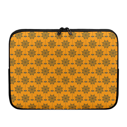 Halloween Spider Web Pattern Print Laptop Sleeve