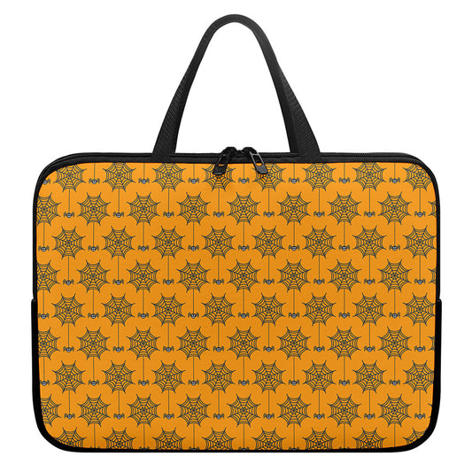 Halloween Spider Web Pattern Print Laptop Sleeve With Handle