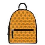 Halloween Spider Web Pattern Print Leather Backpack