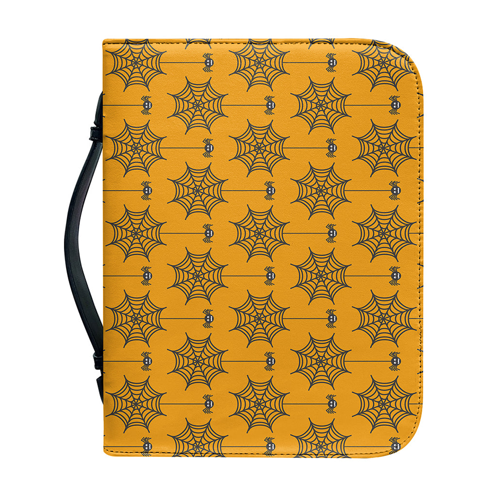 Halloween Spider Web Pattern Print Leather Bible Cover