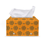 Halloween Spider Web Pattern Print Leather Tissue Box Cover