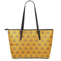 Halloween Spider Web Pattern Print Leather Tote Bag With Zipper