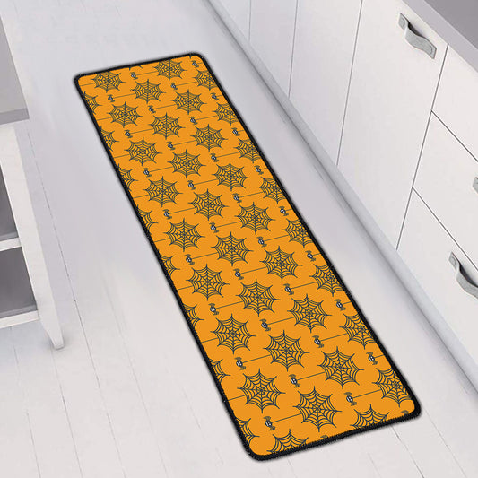 Halloween Spider Web Pattern Print Long Kitchen Mat