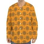 Halloween Spider Web Pattern Print Long Sleeve Baseball Jersey