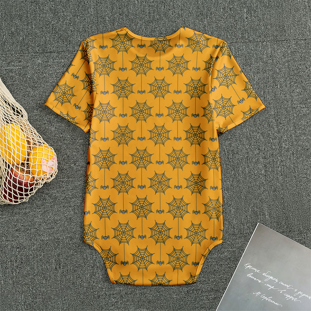 Halloween Spider Web Pattern Print Men's Bodysuit