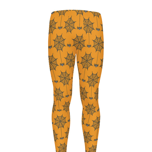 Halloween Spider Web Pattern Print Men's leggings