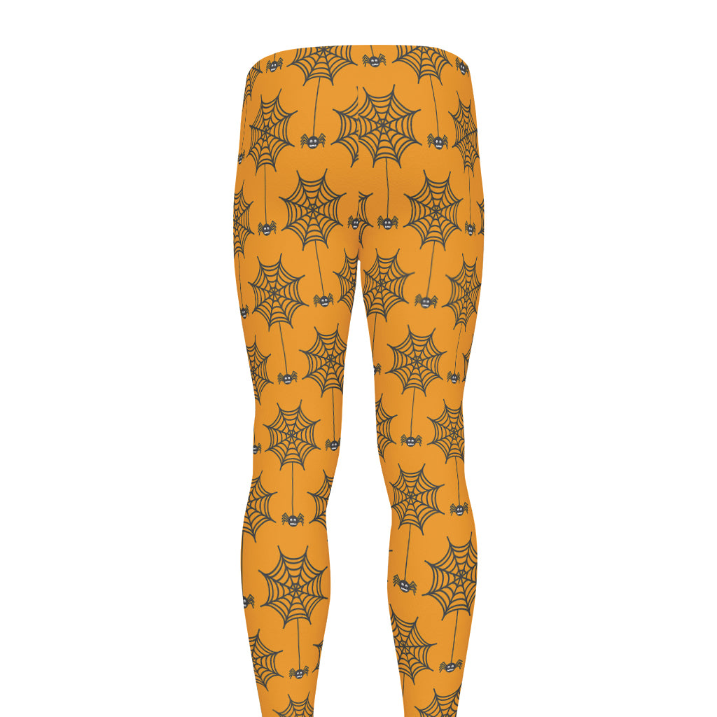 Halloween Spider Web Pattern Print Men's leggings