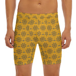 Halloween Spider Web Pattern Print Men's Long Boxer Briefs