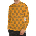 Halloween Spider Web Pattern Print Men's Long Sleeve Rash Guard
