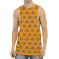 Halloween Spider Web Pattern Print Men's Muscle Tank Top