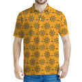 Halloween Spider Web Pattern Print Men's Polo Shirt