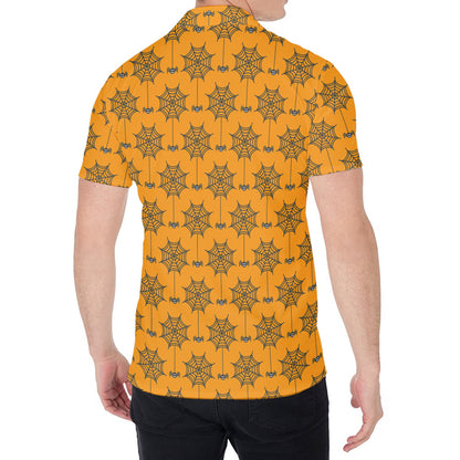 Halloween Spider Web Pattern Print Men's Shirt