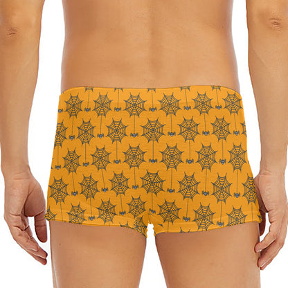 Halloween Spider Web Pattern Print Men's Short Boxer Briefs