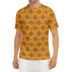 Halloween Spider Web Pattern Print Men's Short Sleeve Rash Guard