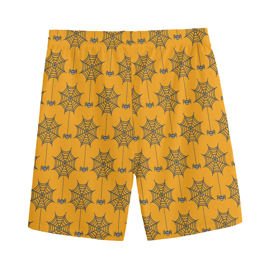 Halloween Spider Web Pattern Print Men's Sports Shorts