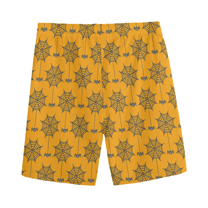 Halloween Spider Web Pattern Print Men's Sports Shorts