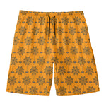 Halloween Spider Web Pattern Print Men's Swim Trunks