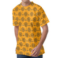Halloween Spider Web Pattern Print Men's Velvet T-Shirt