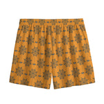 Halloween Spider Web Pattern Print Mesh Shorts