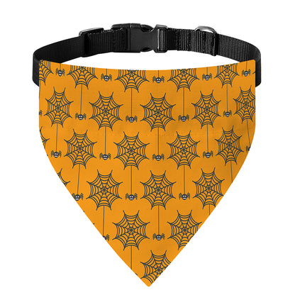 Halloween Spider Web Pattern Print Over The Collar Dog Bandana