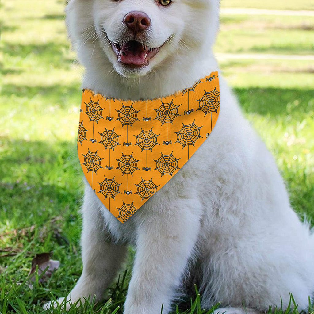 Halloween Spider Web Pattern Print Over The Collar Dog Bandana