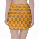 Halloween Spider Web Pattern Print Pencil Mini Skirt