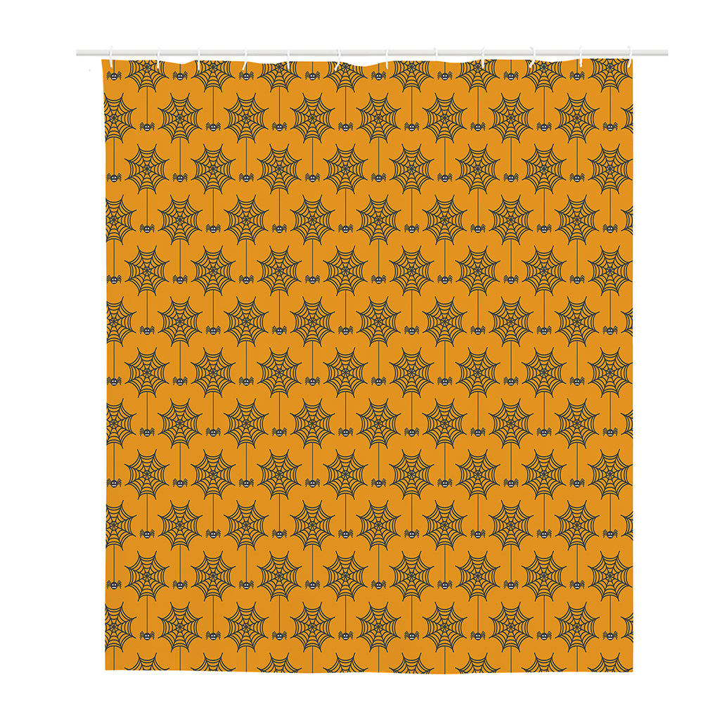 Halloween Spider Web Pattern Print Polyester Shower Curtain