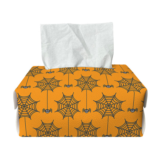 Halloween Spider Web Pattern Print Rectangle Tissue Box Cover