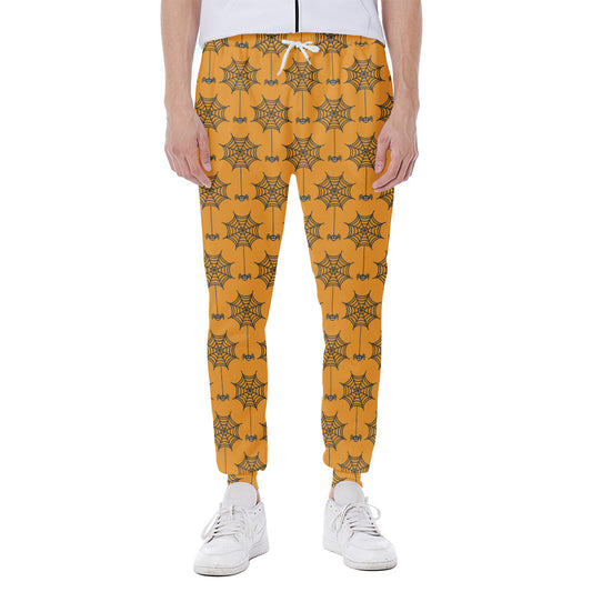 Halloween Spider Web Pattern Print Scuba Joggers