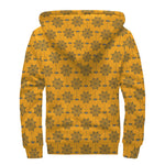 Halloween Spider Web Pattern Print Sherpa Lined Zip Up Hoodie