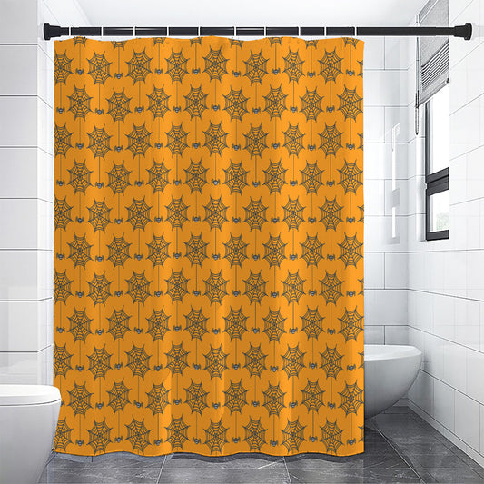 Halloween Spider Web Pattern Print Shower Curtain