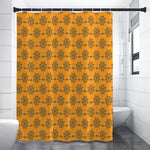 Halloween Spider Web Pattern Print Shower Curtain