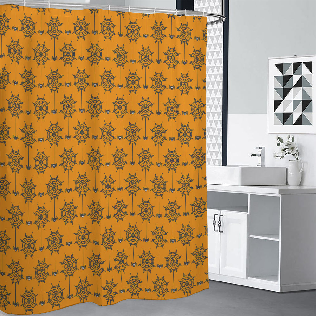 Halloween Spider Web Pattern Print Shower Curtain