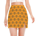 Halloween Spider Web Pattern Print Side Slit Mini Skirt