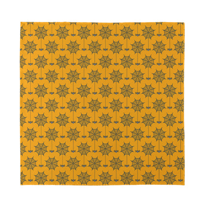 Halloween Spider Web Pattern Print Silk Bandana