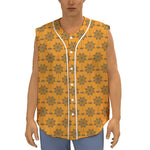 Halloween Spider Web Pattern Print Sleeveless Baseball Jersey