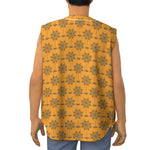 Halloween Spider Web Pattern Print Sleeveless Baseball Jersey