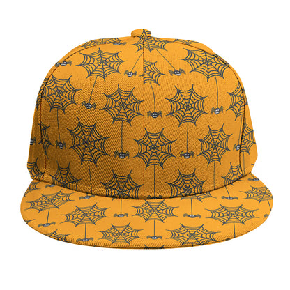 Halloween Spider Web Pattern Print Snapback Cap