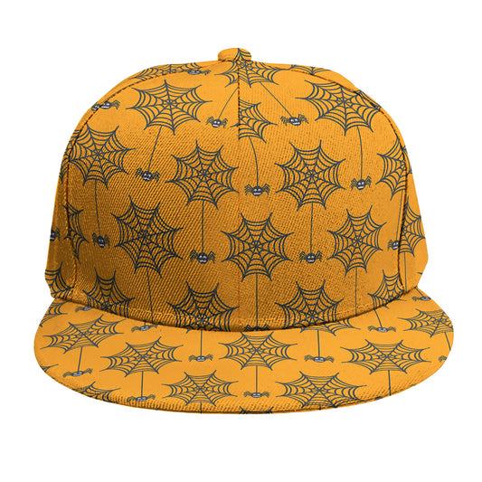 Halloween Spider Web Pattern Print Snapback Cap