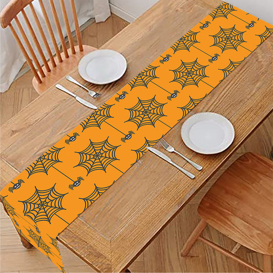 Halloween Spider Web Pattern Print Table Runner