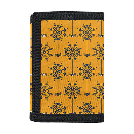 Halloween Spider Web Pattern Print Trifold Wallet