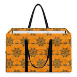 Halloween Spider Web Pattern Print Utility Tote Bag