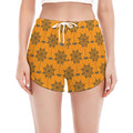 Halloween Spider Web Pattern Print Women's Split Running Shorts